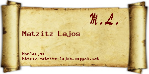 Matzitz Lajos névjegykártya